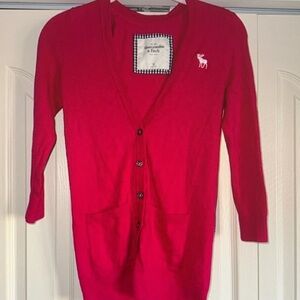 Abercrombie & Fitch Vibrant Red Cardigan